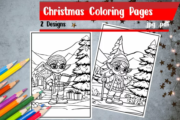 Elf Coloring Pages|Christmas Coloring Pages