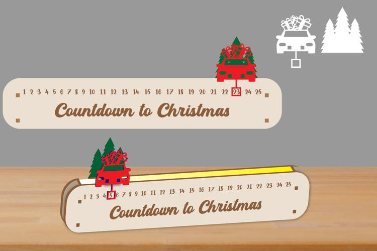 Christmas Countdown LED - Day Until Christmas Lasercut svg