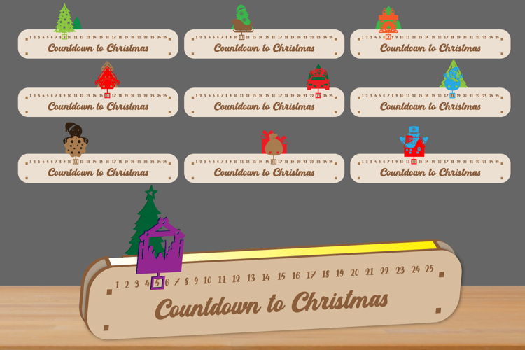 Christmas Countdown LED Bundle Days Until Christmas Lasercut