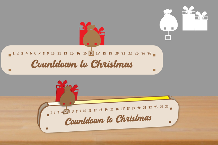 Christmas Countdown LED - Day Until Christmas Lasercut svg