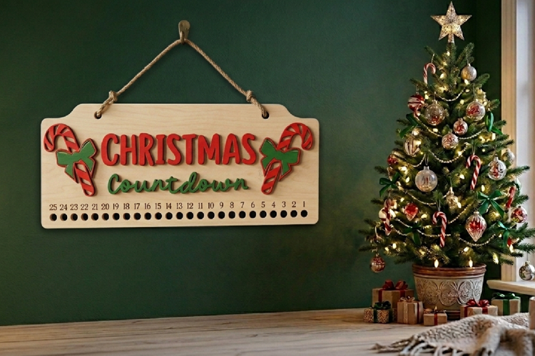Christmas Countdown | Candy Cane Christmas Calendar