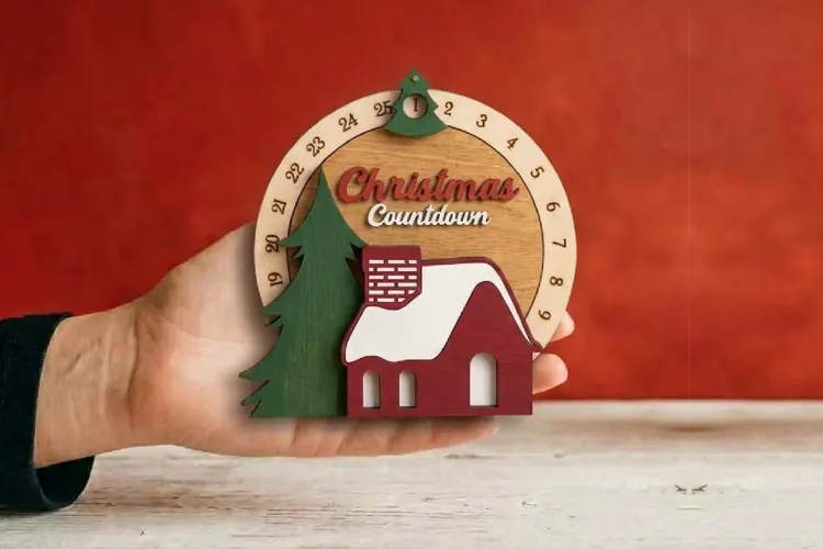 Day Until Christmas Countdown Calendar Laser Cut