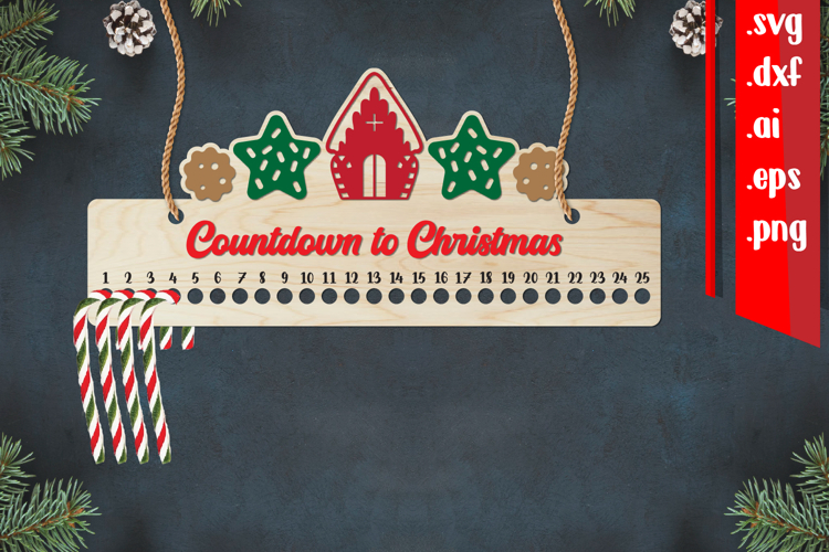 Christmas Countdown | Candy Cane Christmas Calendar