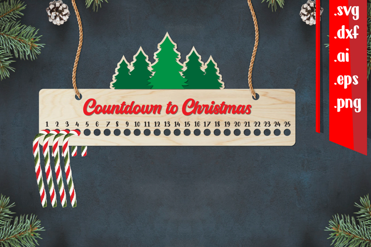 Christmas Countdown | Candy Cane Christmas Calendar