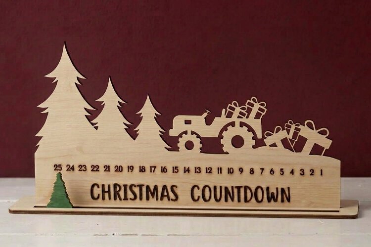 3D Christmas Countdown, Days Until Christmas Laser cut example image 1
