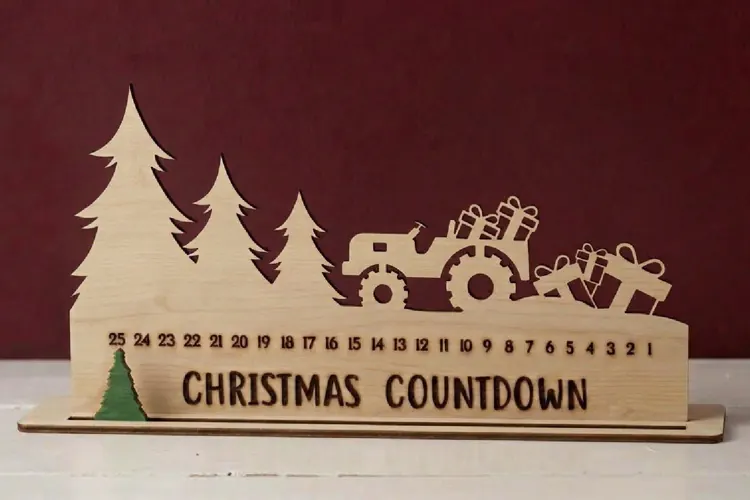 3D Christmas Countdown, Days Until Christmas Laser cut