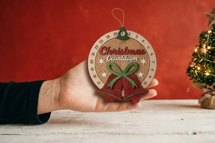 Day Until Christmas Countdown Calendar Laser Cut, Advent Cal
