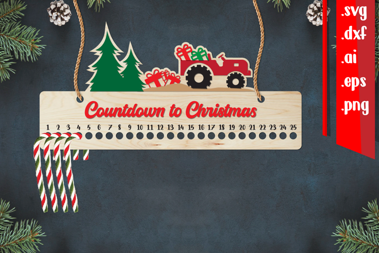 Christmas Countdown | Candy Cane Christmas Calendar