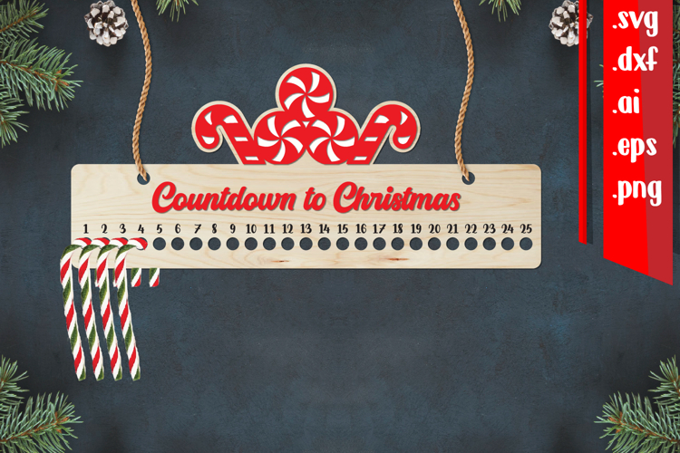 Christmas Countdown | Candy Cane Christmas Calendar