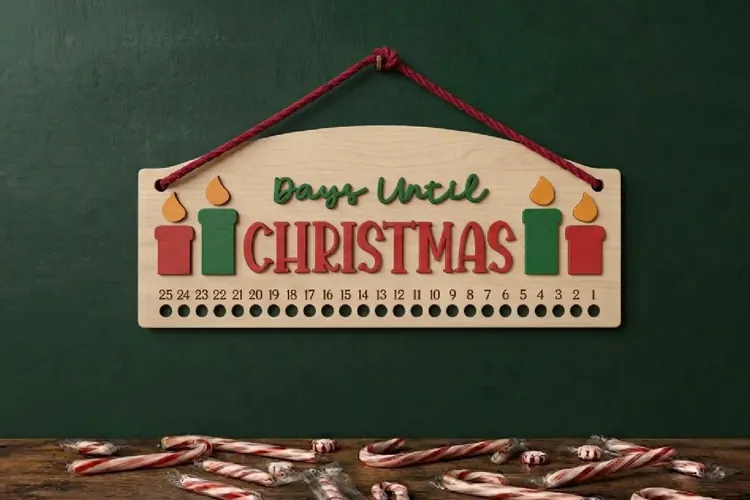 Christmas Countdown | Candy Cane Christmas Calendar