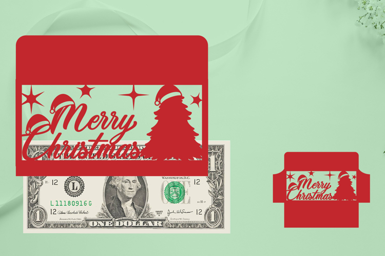 Christmas Money Envelope Papercut, Christmas Money Holder