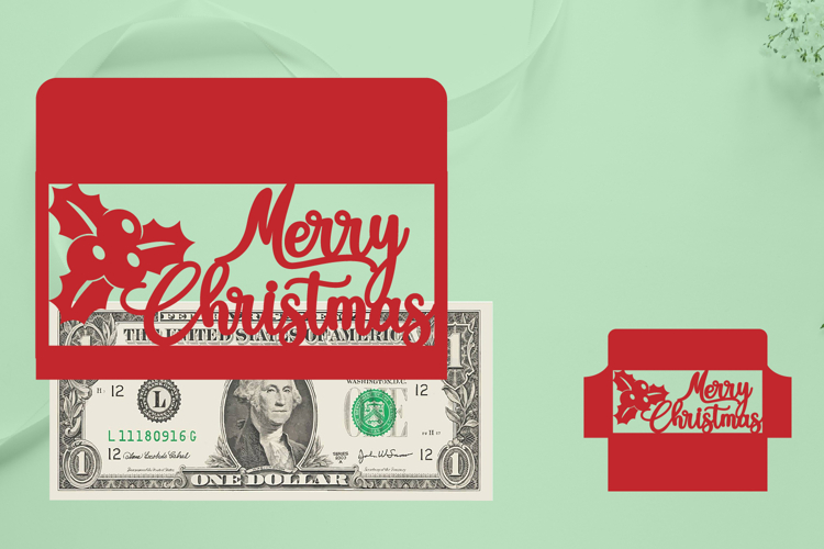 Christmas Money Envelope Papercut, Christmas Money Holder