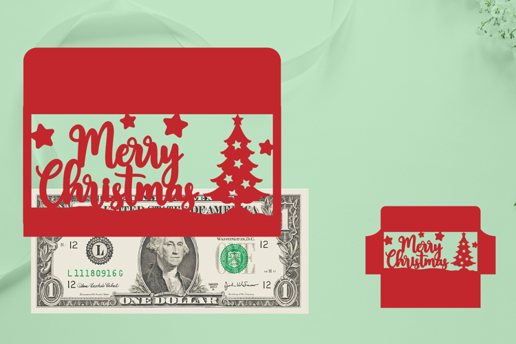 Christmas Money Envelope Papercut, Christmas Money Holder
