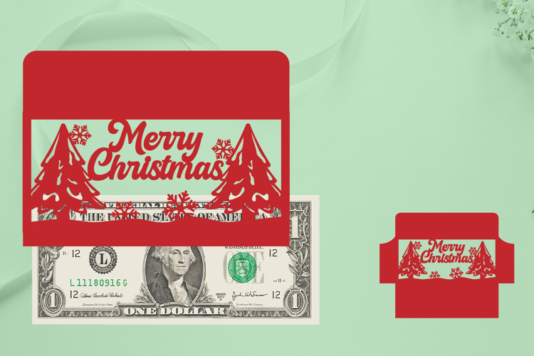 Christmas Money Envelope Papercut, Christmas Money Holder
