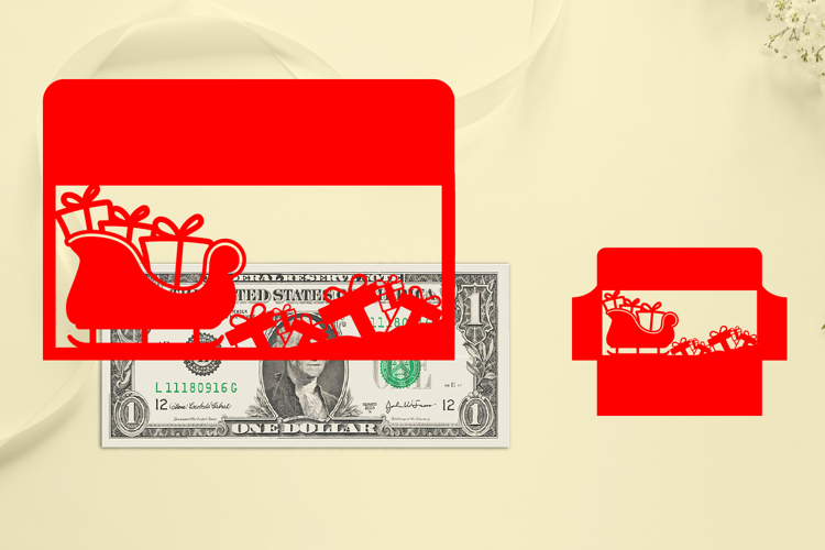 Christmas Money Envelope Papercut, Christmas Money Holder
