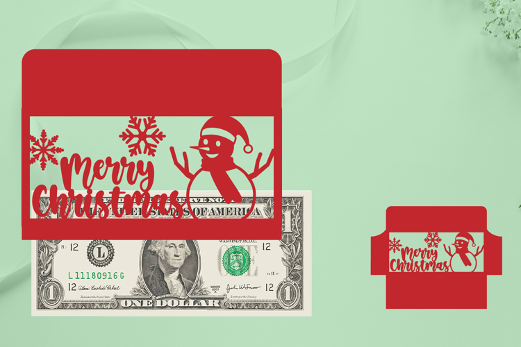 Christmas Money Envelope Papercut, Christmas Money Holder