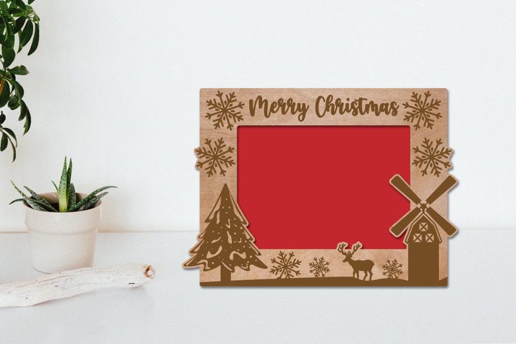 Christmas Photo Frame Laser Engraving