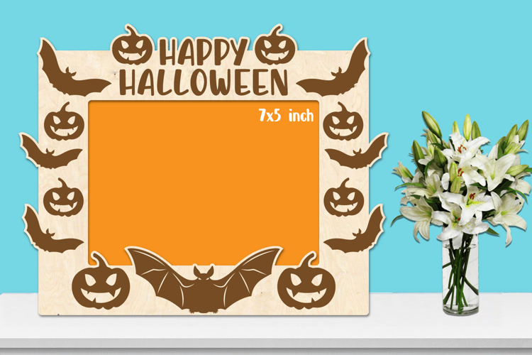 Halloween Photo Frame Laser Engraving, Halloween Engraving
