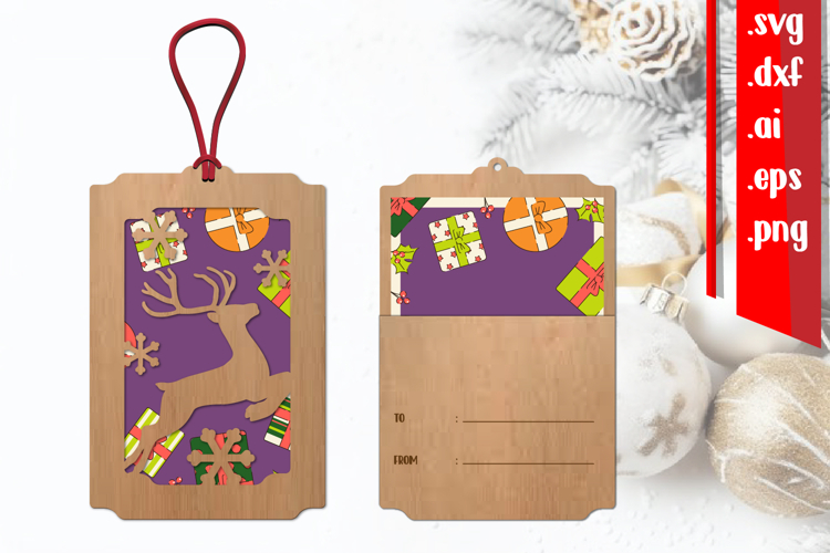 Christmas Gift Card Holder Lasercut example image 1