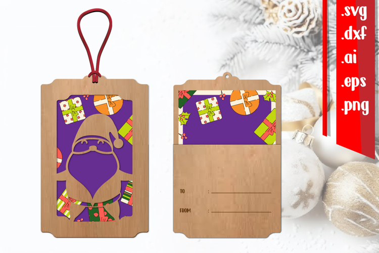 Christmas Gift Card Holder Laser cut