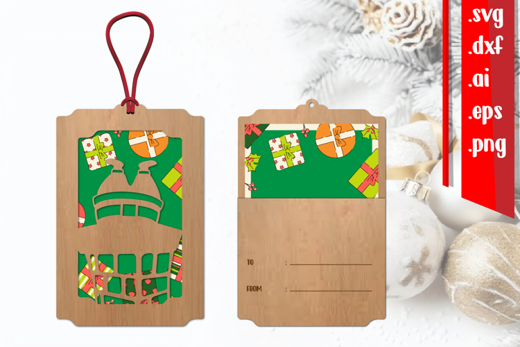 Christmas Gift Card Holder Laser cut, Christmas Laser cut