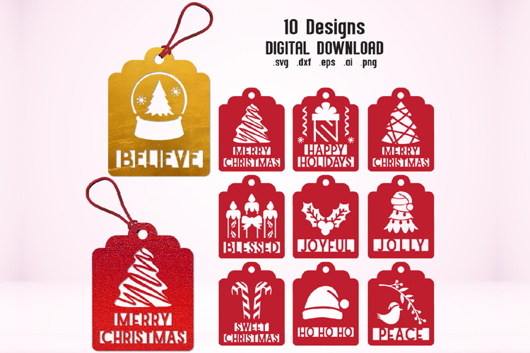 Christmas Gift Card Bundle, Christmas Tag Gift Card Papercut
