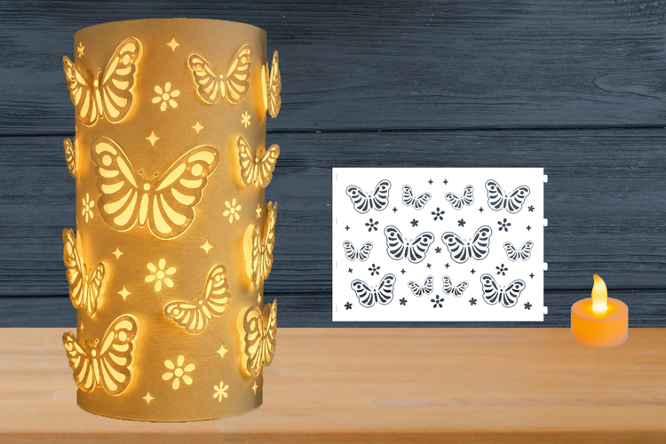 3D Butterflies Paper Lantern, Butterfly Lantern svg template