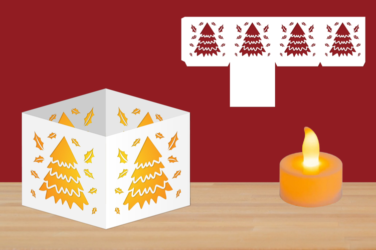 Christmas Candle Holder, Lantern Papercut, Chocolate holder