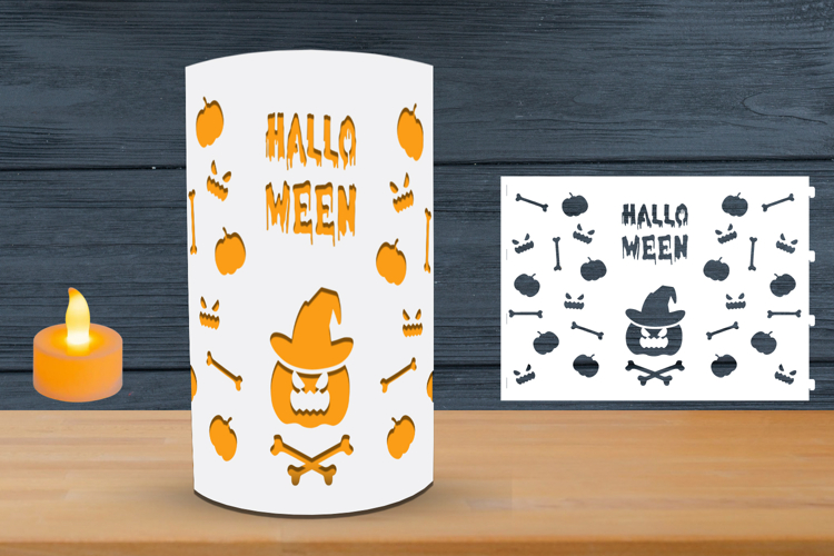 3D Halloween Paper Lantern, Halloween Lantern svg template