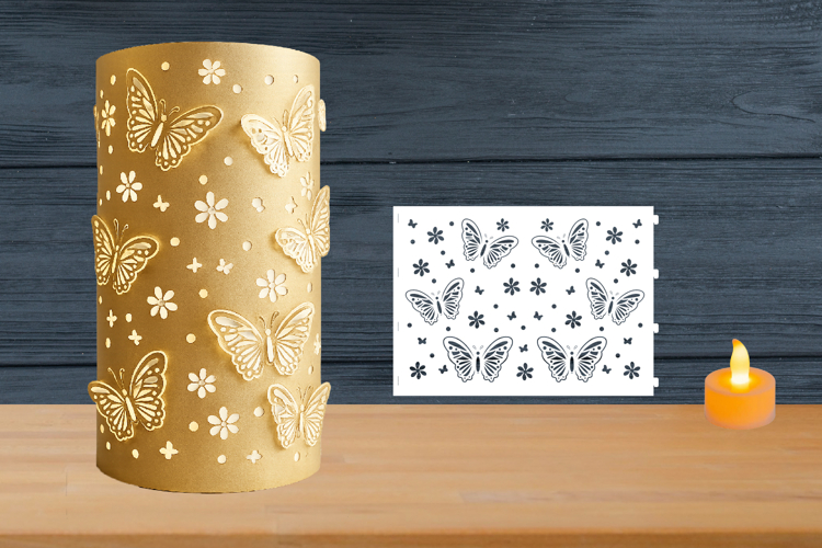 Butterflies Paper Lantern, Butterfly Lantern svg template