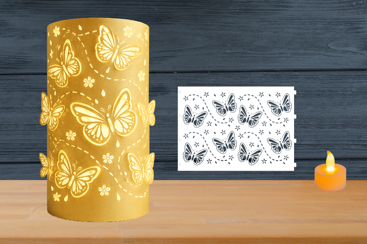 Butterflies Paper Lantern, Butterfly Lantern svg template