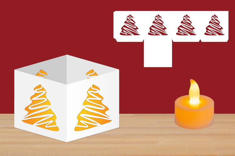 Christmas Candle Holder, Lantern Papercut, Christmas Chocola