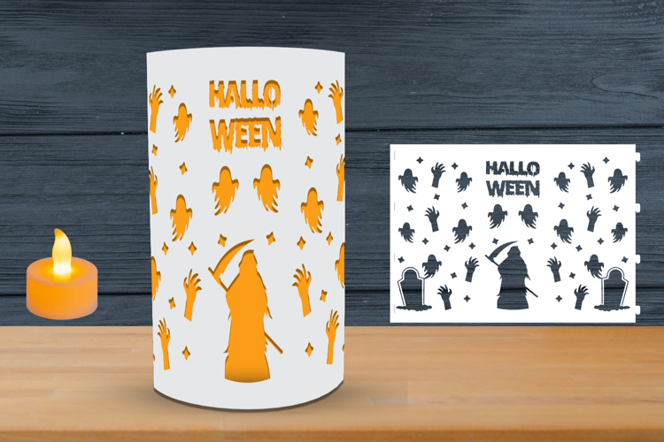 3D Halloween Paper Lantern, Halloween Lantern svg template