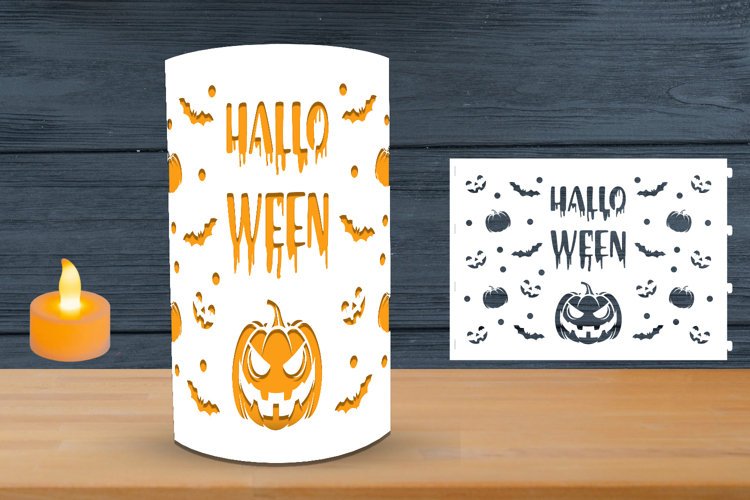 3D Halloween Paper Lantern, Halloween Lantern svg template