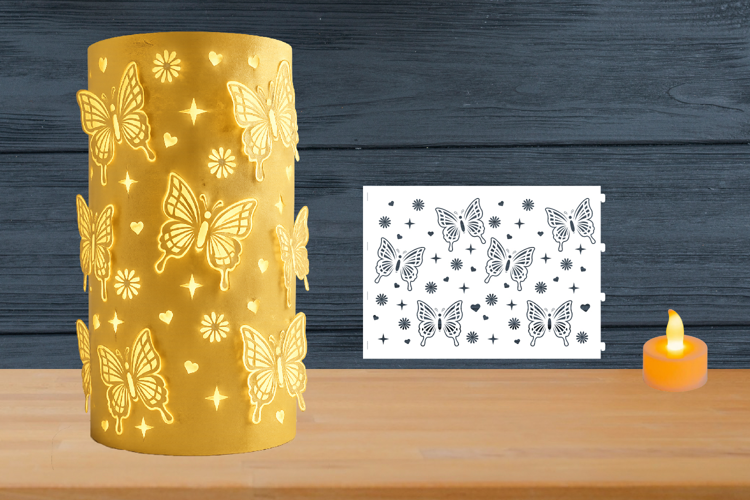 Butterflies Paper Lantern, Butterfly Lantern svg template