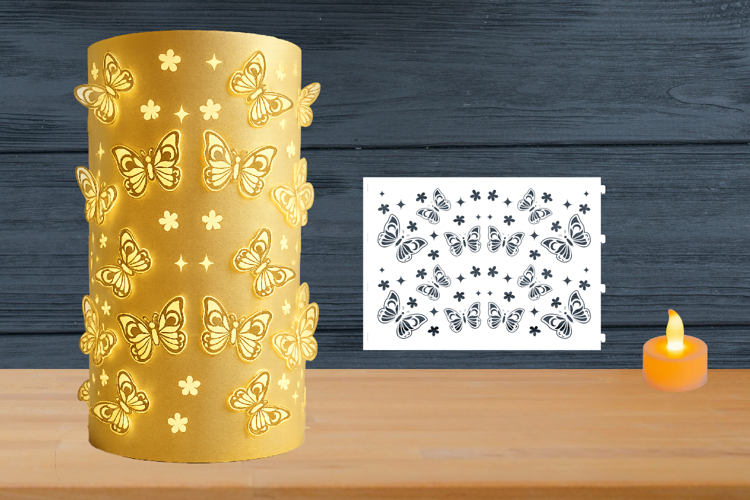 Butterflies Paper Lantern, Butterfly Lantern svg template