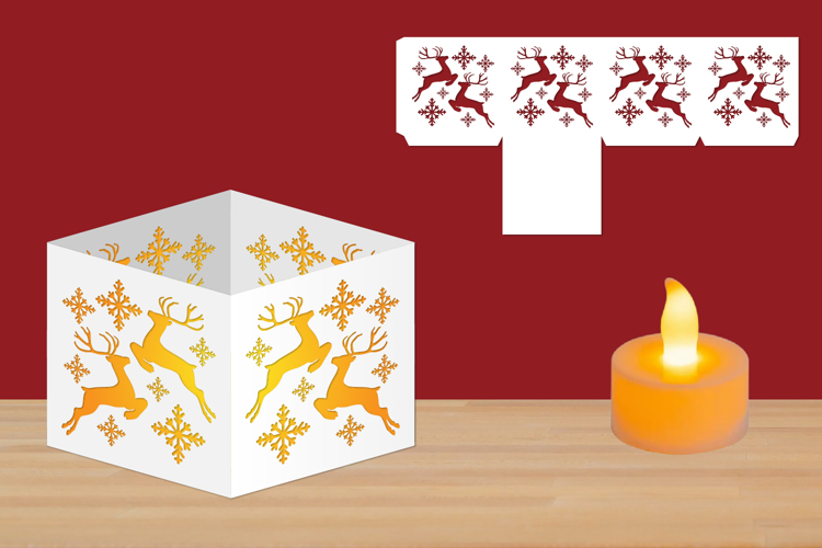 Christmas Candle Holder, Lantern Papercut