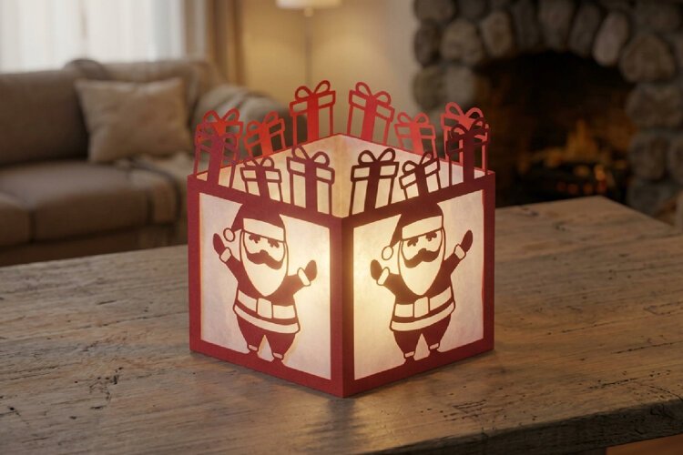 Santa Paper Lantern, Christmas Candle Holder example image 1