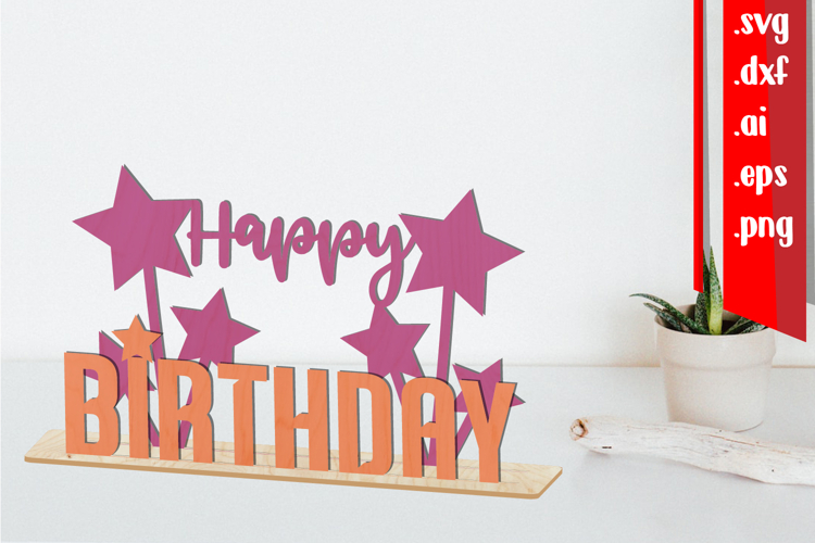 Happy Birthday Laser Cut - Bday Laser Cut - Birthday Decor