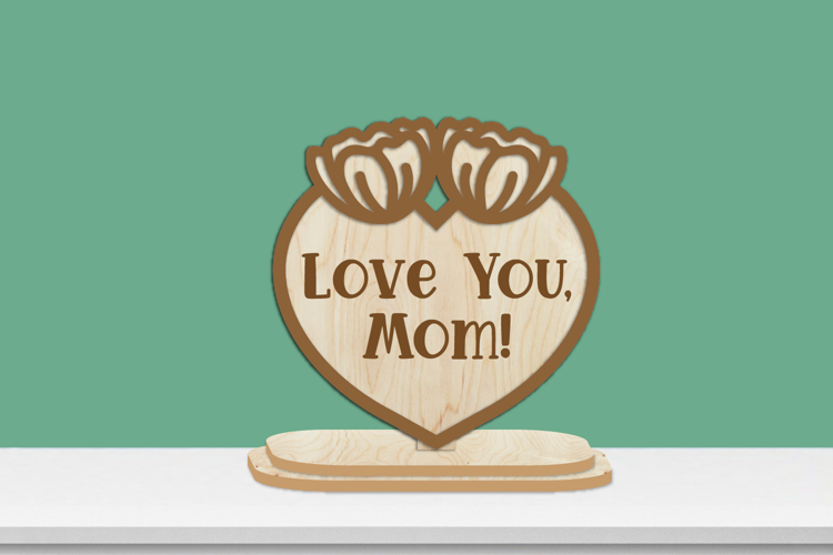 Mothers Day Flowers Stand Lasercut Engraving