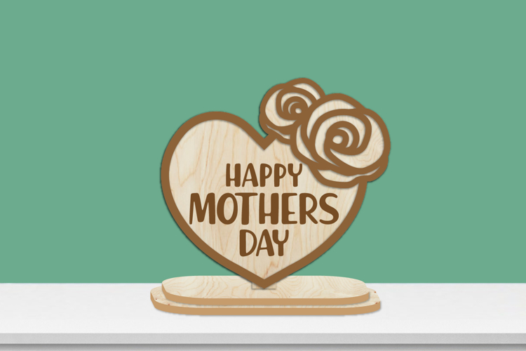 Mothers Day Flowers Stand Lasercut Engraving