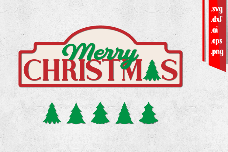 Merry Christmas Sign Laser Cut, Changeable Icon
