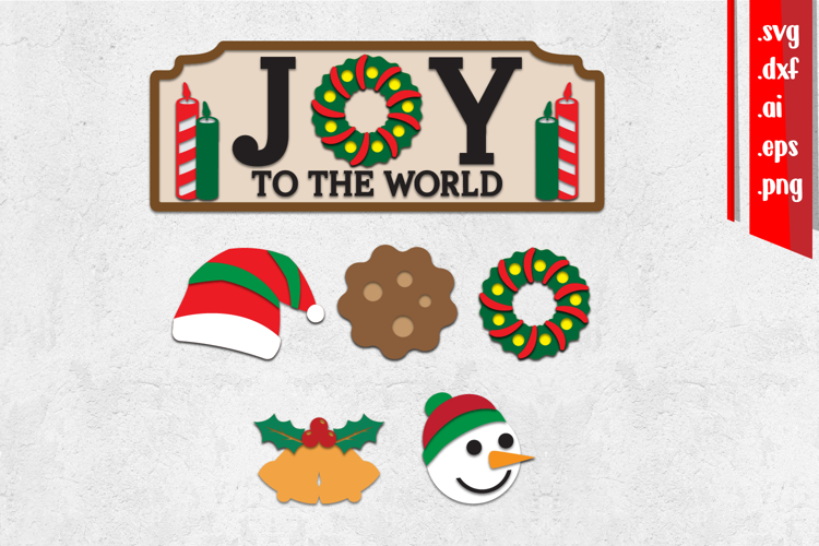 Joy Sign Laser Cut, Changeable Icon, Joy to the world