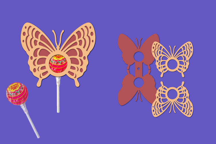 Butterflies Lollipop Holders Papercut