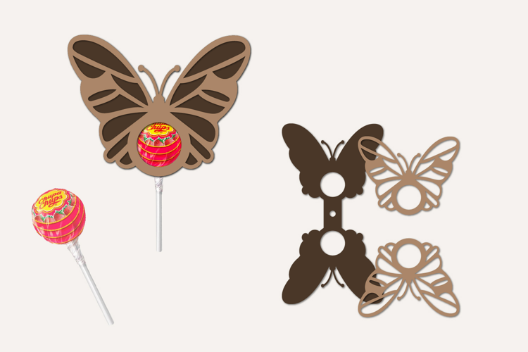 Butterflies Lollipop Holders Papercut