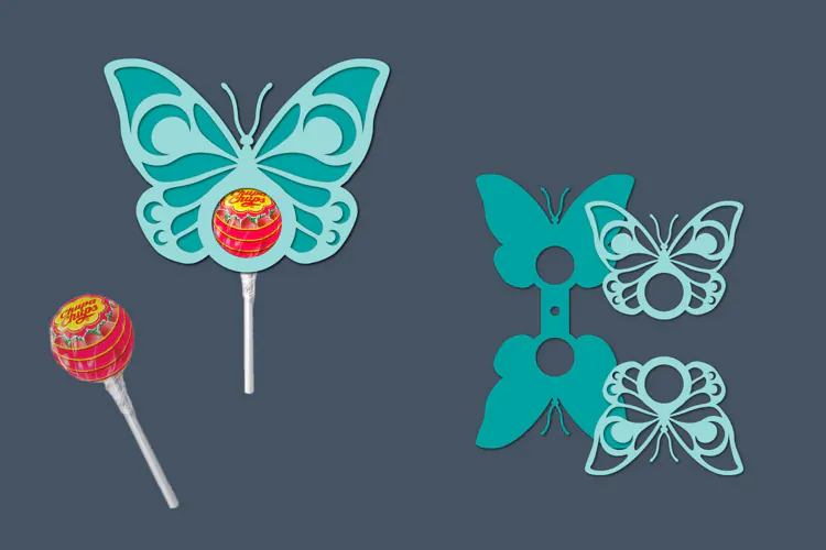 Butterflies Lollipop Holders Papercut