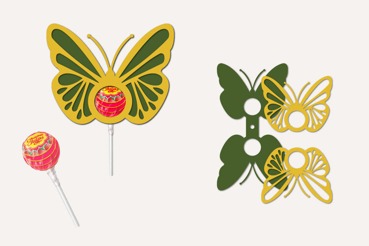Butterflies Lollipop Holders Papercut example image 1