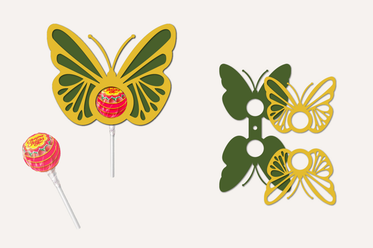 Butterflies Lollipop Holders Papercut
