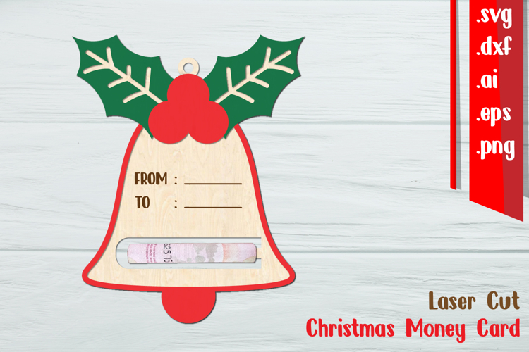 Christmas Money Card Lasercut, Christmas Money Holder Laser