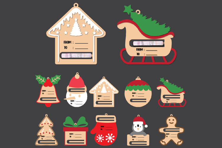 10 Christmas Money Holder, Christmas Money Cards